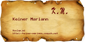 Keiner Mariann névjegykártya